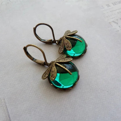 Boucles d'oreilles Libellule Bohème Vintage